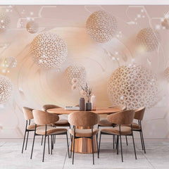 Custom Abstract Lattice Ball Illusion Wallpaper