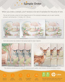 Lipastick wallpaper sample set: A4 full-image preview and actual-scale sheets on each material