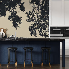 Custom Silhouette of Tree Canopy Wall Mural Wallpaper