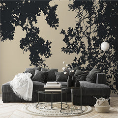 Custom Silhouette of Tree Canopy Wall Mural Wallpaper