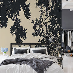 Custom Silhouette of Tree Canopy Wall Mural Wallpaper