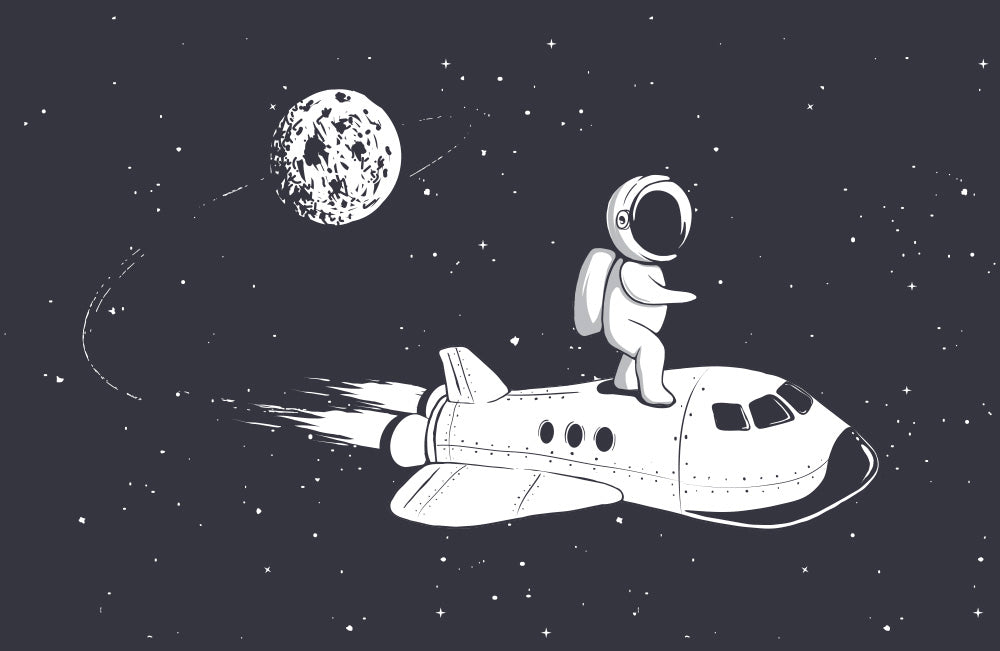 Astronaut op een spaceshuttle kinderfotobehang