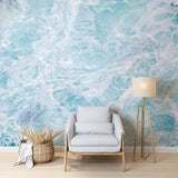 Abstract Wall Mural Ocean Spindrift Minimalistic and Dynamic Sea Wave Wallpaper