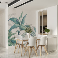 Custom Large Watercolor Floral Tropical Leaves Wallpaper Botanical Mural