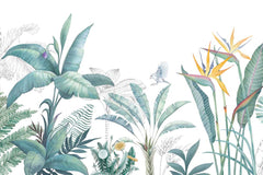 Custom Large Watercolor Floral Tropical Leaves Wallpaper Botanical Mural