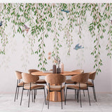 Whimsical Willow and Birds Wallpaper