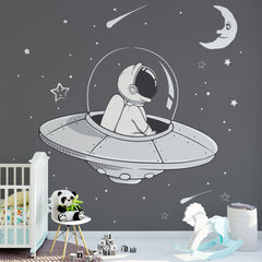 Custom Kids Wall Murals Astronaut Space Rocket Wallpaper for Kids