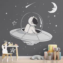 Custom Kids Wall Murals Astronaut Space Rocket Wallpaper for Kids