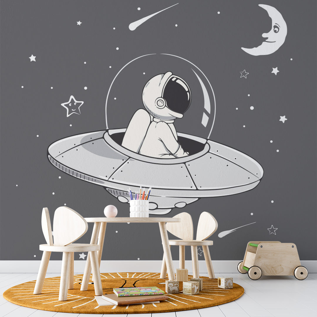 Kids Wall Murals Astronaut Space Rocket Wallpaper for Kids