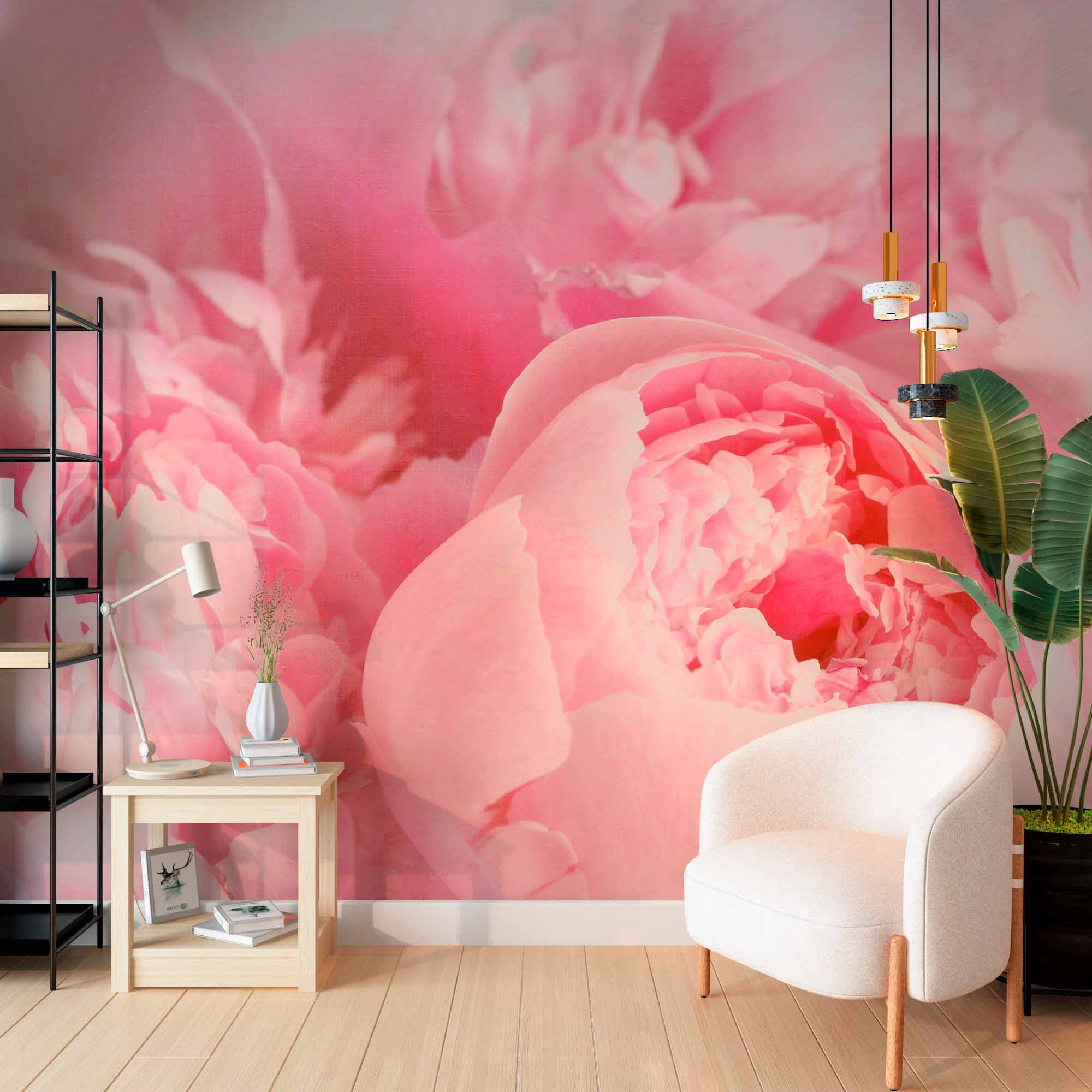 Pastel Peony Romance Wallpaper