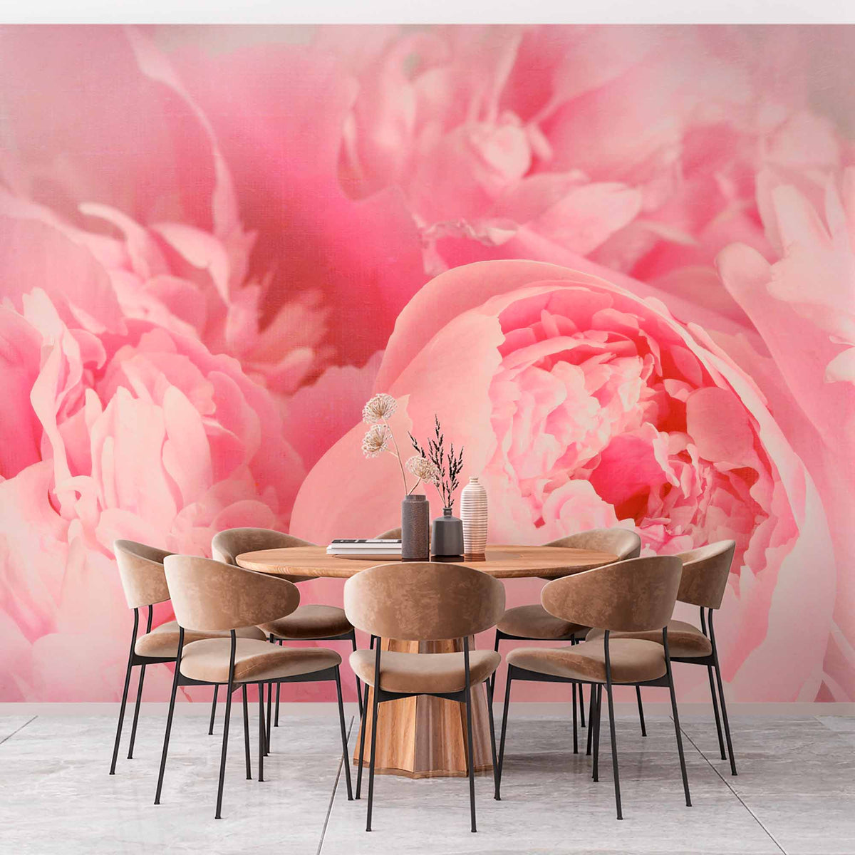 Pastel Peony Romance Wallpaper