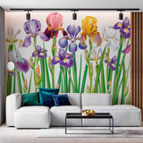 Elegant Iris Flower Display Wallpaper Mural