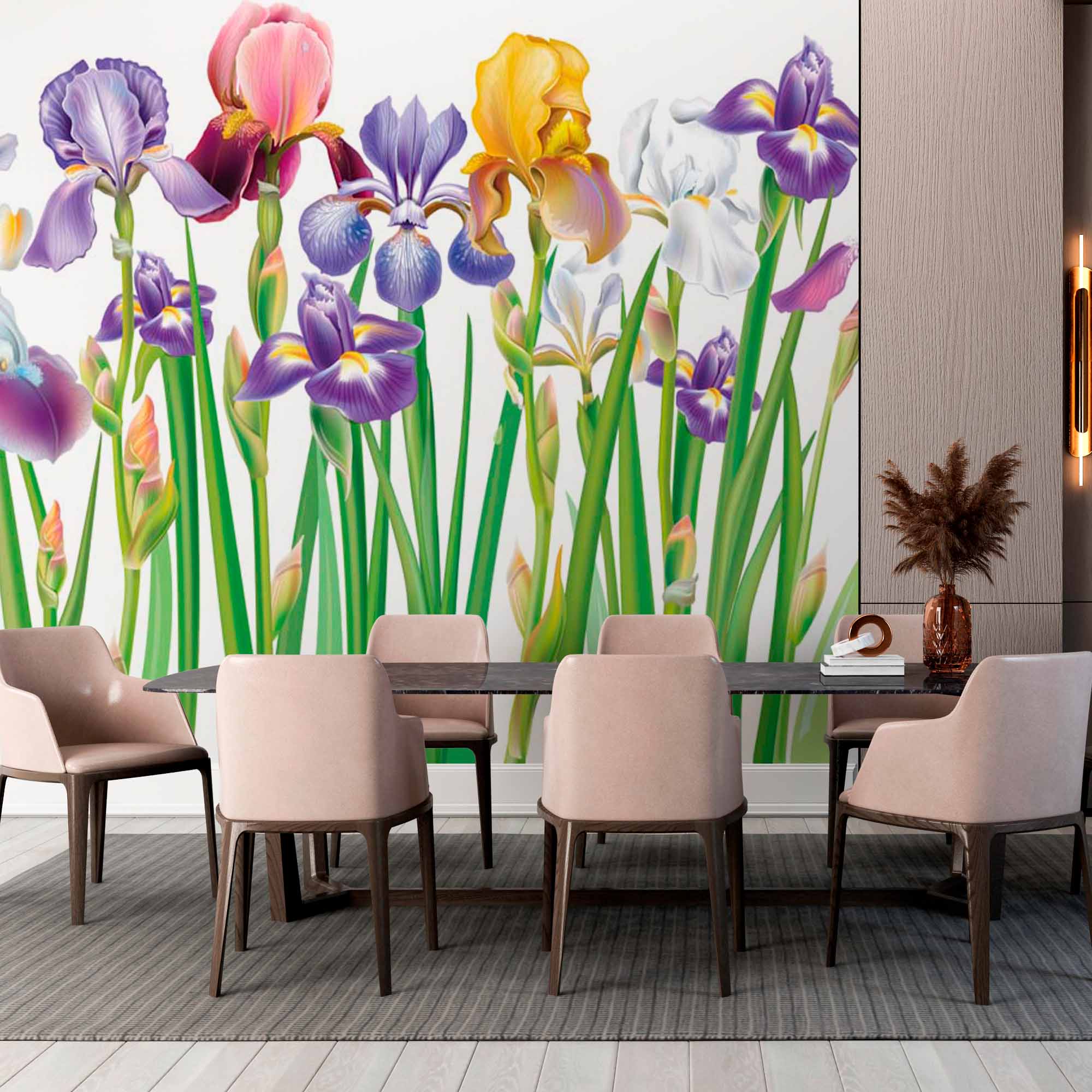 Elegant Iris Flower Display Wallpaper Mural