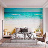 Romantic Beach Hearts in Sand Wall Mural Wallpaper