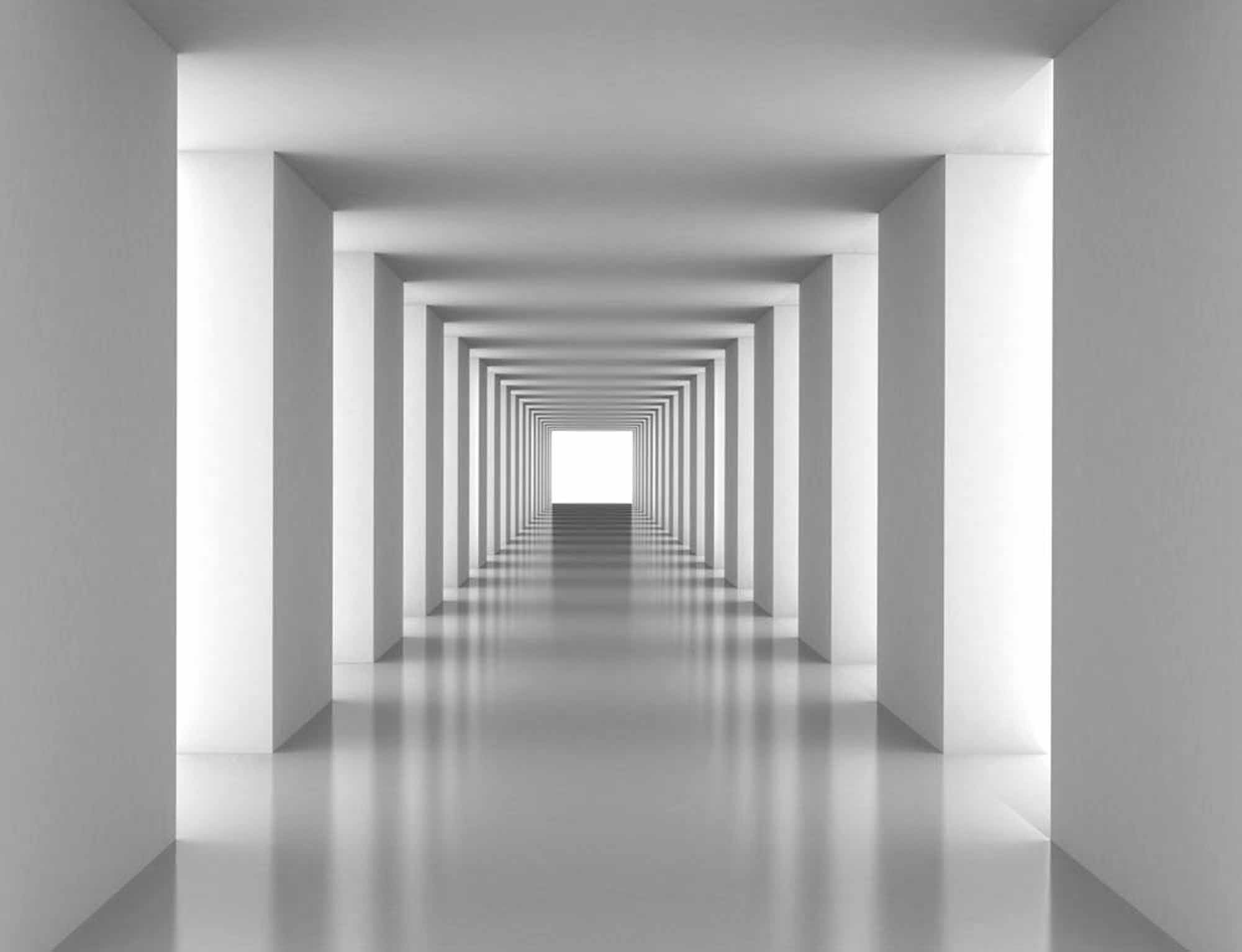 Endless White Tunnel Wallpaper