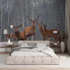 Custom  Deer Wall Mural Woodland Forest Wallpaper