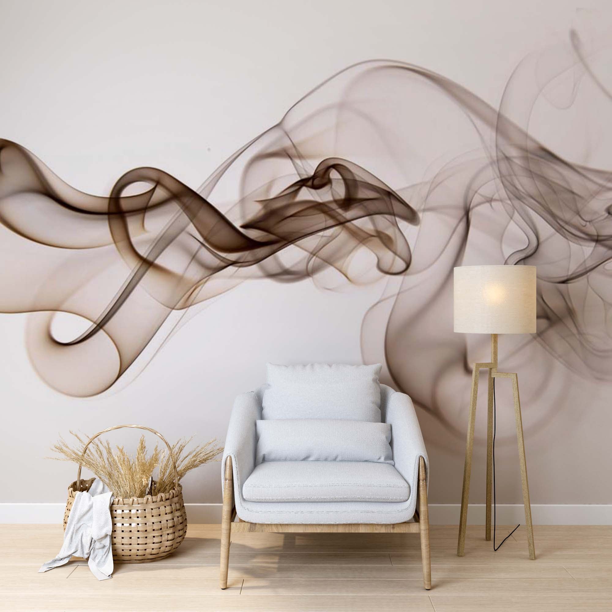 Abstract Wall Mural Wave Smoke Wallpaper